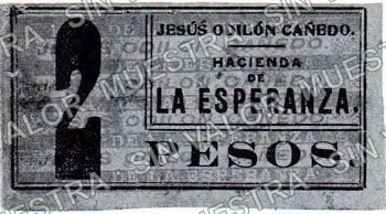 2 pesos, Hacienda de La Esperanza (M2390), anverso