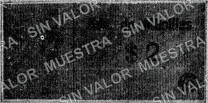 2 pesos, Hacienda de Milpillas Type 1: numeral on counterfoil 15mm high, denomination thick (M2408), anverso