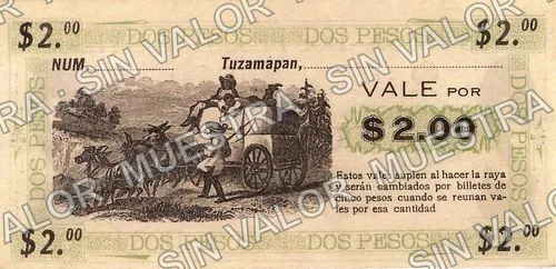 2 pesos, Hacienda de Tuzamapam (M4100), M4100 $2 Hacienda de Tuzamapam, anverso