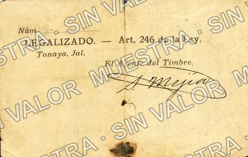 2 pesos, Hacienda El Refugio (M2734), M2734 $2 Hacienda El Refugio, reverso