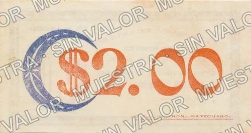 2 pesos (M2965), reverso