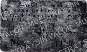 2 pesos, Pagaduría del General Juan Cervantes (M3170), anverso