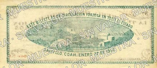 2 pesos, Tesorería de la Federación (M1089), reverso