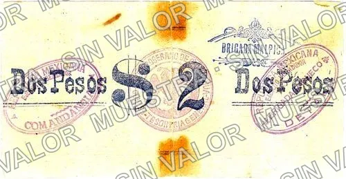 2 pesos, Tesorería General (M914), reverso