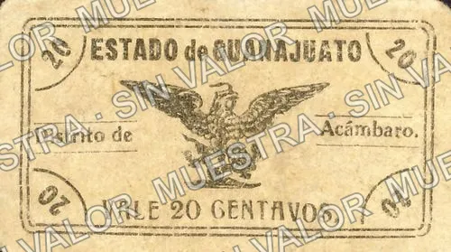 20 centavos, Acámbaro (M1596), anverso