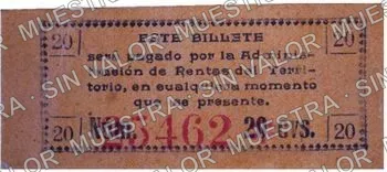 20 centavos, Administración de Rentas (M3306), M3306 20c Administración de Rentas, reverso