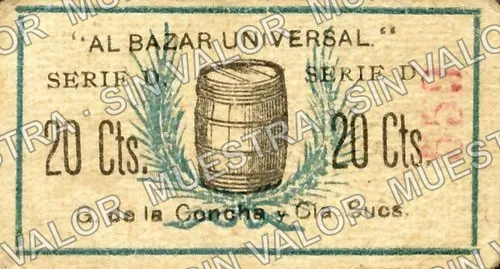 20 centavos, Al Bazar Universal (M2198), M2198 20c Al Bazar Universal, anverso