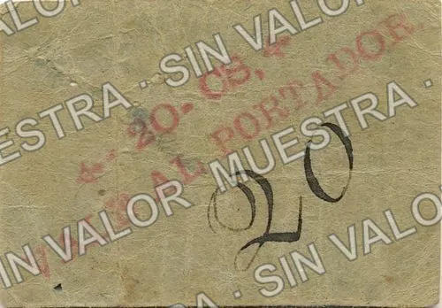 20 centavos, Alberto G. Belderrain (M3465), reverso