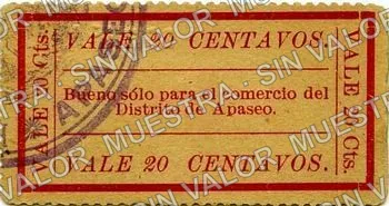 20 centavos, Apaseo (M1601), reverso