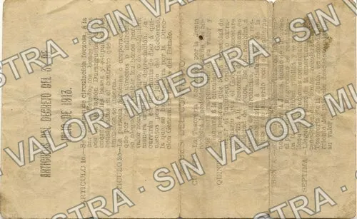20 centavos, Asociación Durangueña (M1473), M1473 20c Asociación Durangueña, reverso