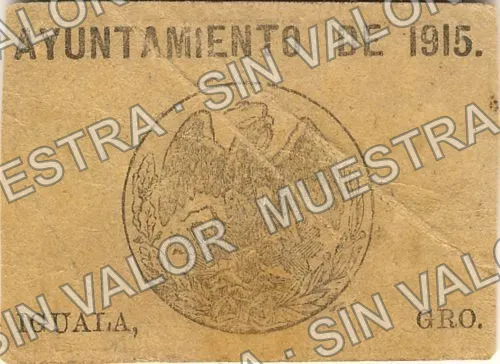 20 centavos, Ayuntamiento de 1915, Iguala (M1947), M1947a 20c Ayuntamiento de 1915, Iguala, reverso