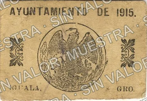 20 centavos, Ayuntamiento de 1915, Iguala (M1947), M1947c 20c Ayuntamiento de 1915, Iguala, reverso