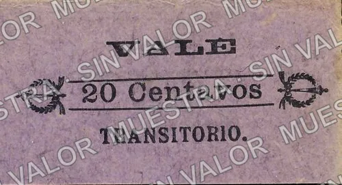 20 centavos, Ayuntamiento (M2953), M2953a 20c Ayuntamiento, reverso