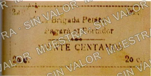 20 centavos, Brigada Peláez (M3955), anverso