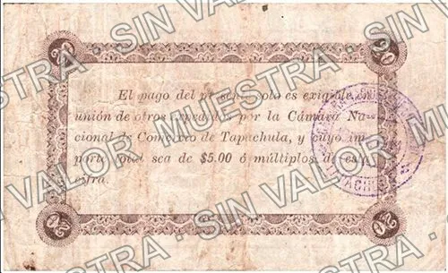 20 centavos, Cámara Nacional de Comercio (M892), reverso