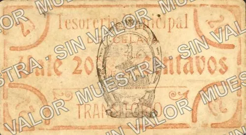 20 centavos, Celaya (M1612), anverso