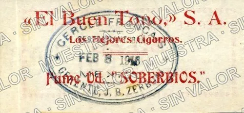 20 centavos, Cercle Français de México (M1325), M1325 20c Cercle Français de México, reverso