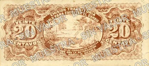 20 centavos, Comercio y Agricultores de Lagos (M2566), M2566c 20c Comercio y Agricultores de Lagos, reverso