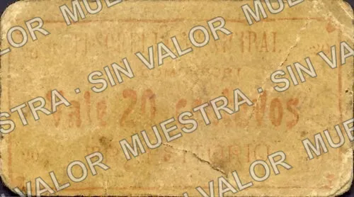 20 centavos, Comonfort (M1626), anverso