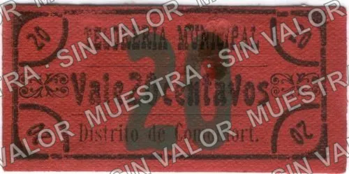 20 centavos, Comonfort (M1635), anverso