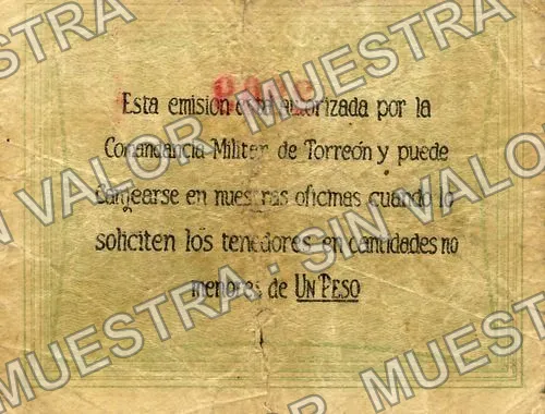 20 centavos, Compañía Explotadora Coahuilense (M1138), reverso