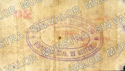 20 centavos, Dirección General de Rentas (M3192), M3192 20c Dirección General de Rentas, reverso