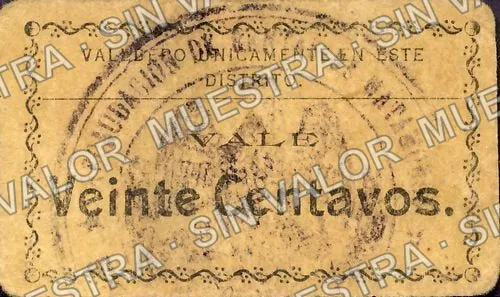 20 centavos, Distrito de Matamoros (M3551), reverso