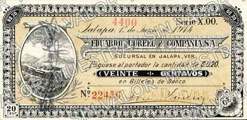 20 centavos, Eduardo J. Creel & Compañía (M4019), anverso