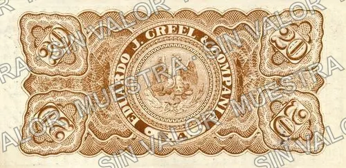 20 centavos, Eduardo J. Creel & Compañía (M4019), reverso