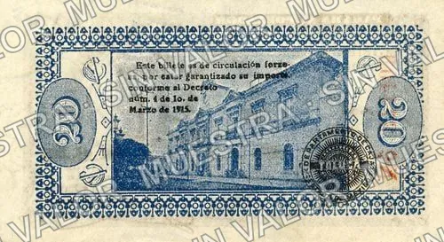 20 centavos, Estado Libre y Soberano de México (M2809), M2809 20c Estado Libre y Soberano de México, reverso