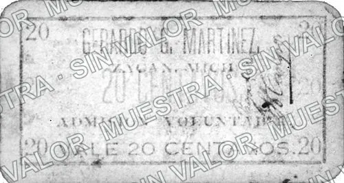 20 centavos, Gerardo G. Martínez (M3137), M3137 20c Gerardo G. Martínez, anverso