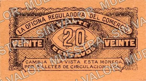 20 centavos, Gobierno Provisional de Zacatecas (M4194), reverso