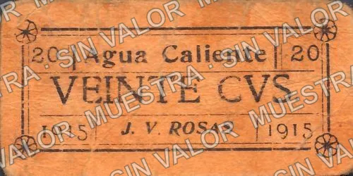 20 centavos, Hacienda Agua Caliente (M2611), anverso