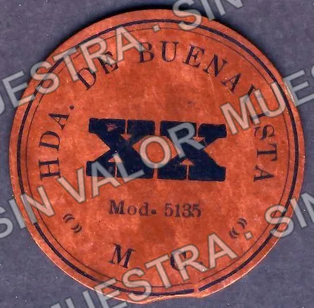 20 centavos, Hacienda de Buenavista (M2536), M2536 20c Hacienda de Buenavista, reverso