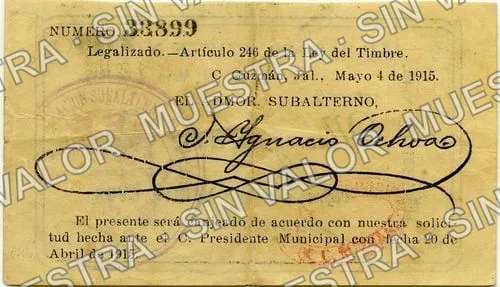 20 centavos, Hacienda de San Diego (M2452), reverso