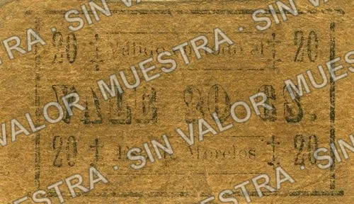 20 centavos, Hacienda de San Vicente (M3173), anverso