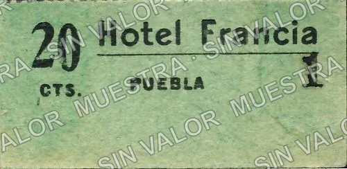20 centavos, Hotel Francia (M3596), anverso