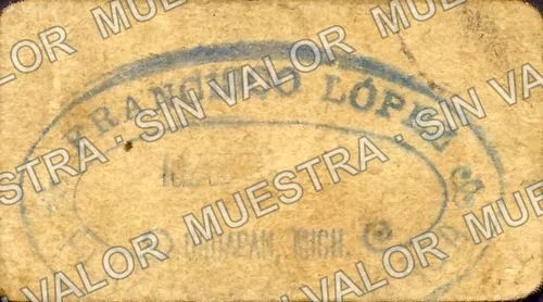 20 centavos, Hotel San Francisco (M3126), reverso