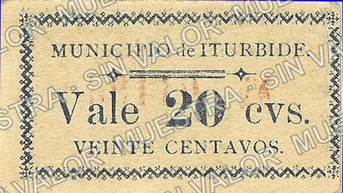 20 centavos, Iturbide (M1685), M1685 20c Iturbide, anverso