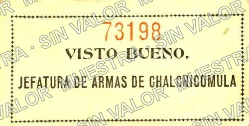 20 centavos, Junta Comercial de Chalchicomula (M3573), M3573 20c Junta Comercial de Chalchicomula, reverso