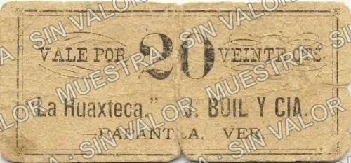 20 centavos, La Huaxteca (M4070), anverso