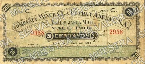 20 centavos, La Lucha y Anexas (M3084), M3084a 20c La Lucha y Anexas, anverso