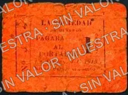 20 centavos, La Virgen (M3006), anverso (M3006.7a 1c La Virgen)