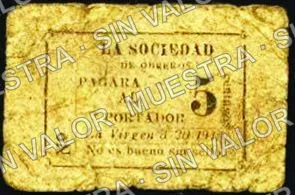 20 centavos, La Virgen (M3006), anverso (M3006.8 5c La Virgen)