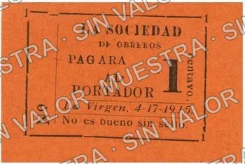 20 centavos, La Virgen (M3006), M3006 20c La Virgen, anverso