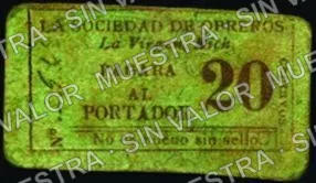 20 centavos, La Virgen (M3006), anverso (M3006 20c La Virgen)
