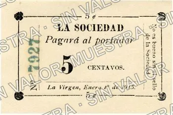20 centavos, La Virgen (M3006), M3006 20c La Virgen, anverso