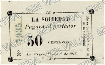 20 centavos, La Virgen (M3006), M3006 20c La Virgen, anverso