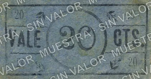 20 centavos, León simple circle around denomination (M1696), anverso