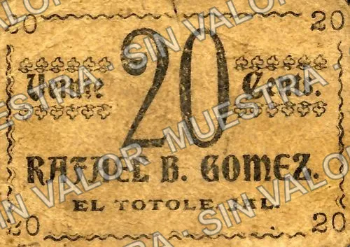 20 centavos, Rafael B. Gómez (M2248), M2248 20c Rafael B. Gómez, anverso